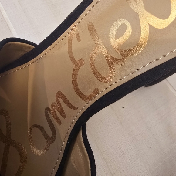 {11} Sam Edelman Yancy Block Heel Ankle Strap Sandals in Black Suede - Picture 7 of 16